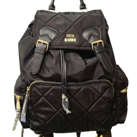 Steve Madden BSolly Quilted Backpack- Black main image 6